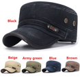 thumbnail image 3 of Men Casual Breathable Cotton Army Hat Sun Cap Baseball Cap Cadet Hat BEIGE, 3 of 8