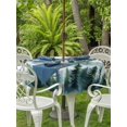 thumbnail image 4 of Outdoor Tablecloth with Umbrella Hole Zipper Green White Forest Round Tablecloth 54" Waterproof Outside Table Cloth Watercolor Modern Mountain Patio Table Cover Tablecloths for Picnic Party, 4 of 8