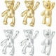 thumbnail image 1 of 12 colgantes de oso de peluche de latón dorado y plateado con forma de oso de peluche, adorno colgante de animal de la suerte kawaii., 1 of 5
