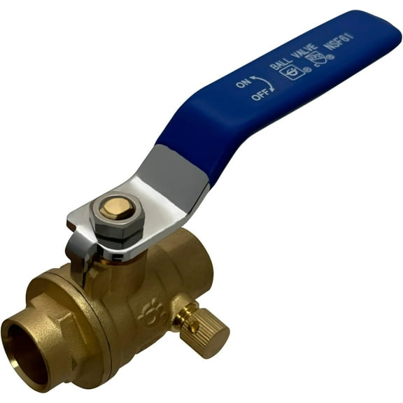 5 Pcs XFITTING 1/2 Inch SWEAT BALL VALVE WITH DRAIN