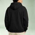 thumbnail image 5 of Nestiefly Men's Athletic Hoodies Fleece Plain Pullover Comfort Oversized Streetwear Fall Travel Drop Shoulder Sweatshirt Black 3XL, 5 of 5