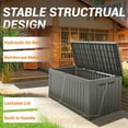 thumbnail image 2 of Nihsuao 230 Gallon Large Deck Box, Lockable Resin Outdoor Indoor Storage Box with Handles, Waterproof UV Resistant for Patio Furniture Cushions, Garden Tool, Pool Float, Gray, 2 of 6