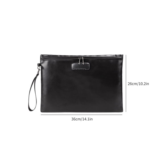 Storage bag,10 Slot A4 Money Zipper Document With Pocket With 10 With Lock Money With 10 Slot Zipper Pouch Pocket Pouch Pocket With Adben Ceficates Me Office Black