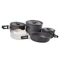 thumbnail image 4 of Olla de cocina de alúmina dura con mango plegable para 5 personas, juego de platos de camping para campamento al aire libre, barbacoa, cocina, equipo Soledad Kits de utensilios de cocina para acampar, 4 of 10