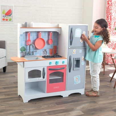 KidKraft Mosaic Magnetic Play Kitchen with 9 Piece Accessory Play Set