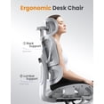 thumbnail image 3 of Doubleslee Ergonomic Office Chair, High Back Mesh Office Chairs with Adjustable Headrest, Lumbar Support, 3D Armrest and Footrest, 3 of 8