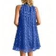 thumbnail image 5 of ClodeEU Women's Halter Neck Lace Mini Dress,Sleeveless A Line Flare Cocktail Dress Blue,Women's Plus L, 5 of 7