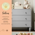 thumbnail image 5 of Buzz & Bloom Small Kids 3-Drawer Wood Dresser Chest for Bedrooms, Gray, 5 of 13