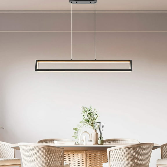 Chandelier Satin Black  Wood