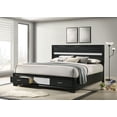 thumbnail image 2 of Miranda 51-inch Wood Eastern King Storage Panel Bed Black, 2 of 9