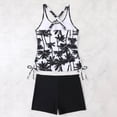 thumbnail image 6 of WRKEKC Swimsuits for Women Tankini Hawaiian Printed Sporty Top with Boyleg Bottoms Removable Padded Cups Wireless Soft Fabric, 6 of 9