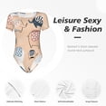 thumbnail image 4 of Balery Cute Ink Drawn Elephants Body de cuello redondo de manga corta para mujer Tops de manga corta Tops básicos-Medium, 4 of 7
