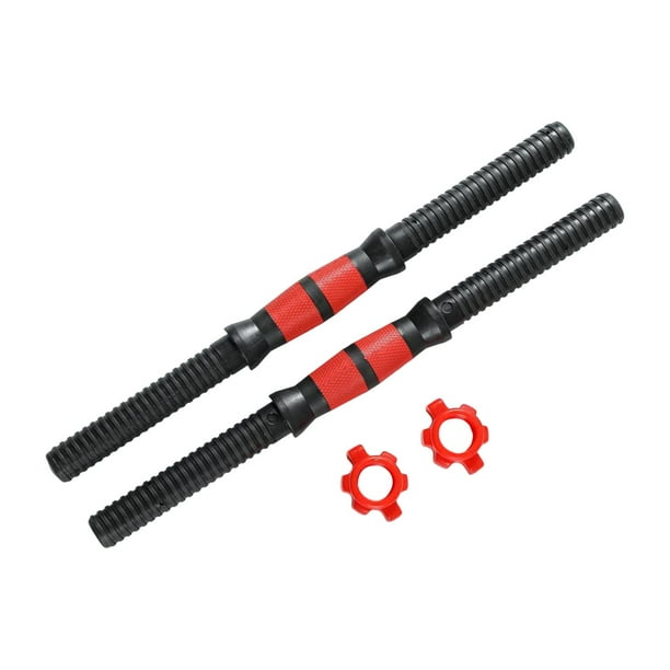 2 barras de mancuernas ajustables, fáciles de instalar, con 2 tuercas para mayor resistencia. 51 centímetros