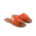 thumbnail image 2 of Pennysue Women Strappy Slippers Summer Orange Flat Sandals Size 10, 2 of 6