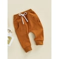 thumbnail image 3 of TOPGOD Infant Baby Boys Girls Pants Elastic Waist Drawstring Trouser Joggers Long Pants with Pocket Tie-Up Sweatpants, 3 of 6