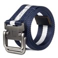 thumbnail image 1 of Men Belt Dual Alloy Buckle All-match Adjustable Webbing Belt Canvas Web Belt, 1 of 9