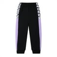 thumbnail image 4 of Toddler Girls 2 Piece Cute Outfits Set Leopard Purple Color Block Crewneck Sweatshirt with Jogger Pants Kids Clothing Set 7-8 Y, 4 of 7