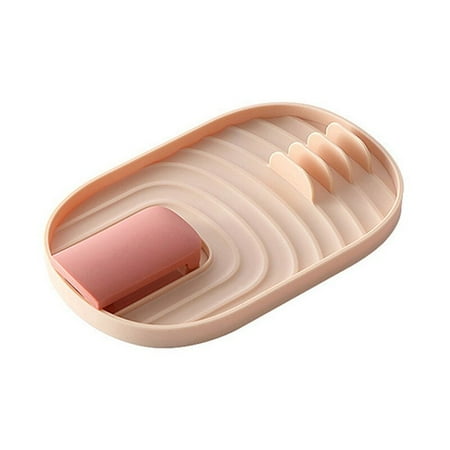 

Spoon Holder Spoon Rest Utensil Spatula Holder Heat Resistant Storage Shelf Kitchen Cooking Accessories with Folding Buckle