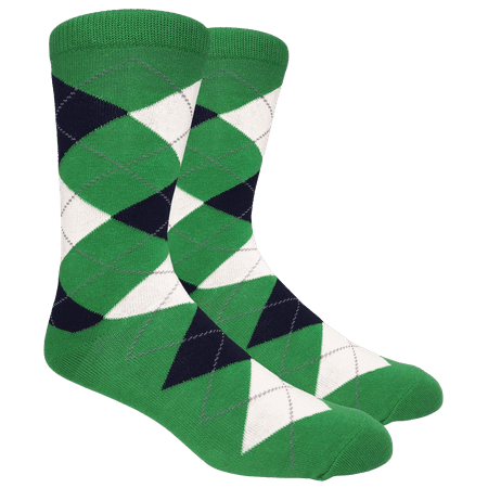 

Fine Fit Argyle Crew Trendy Colorful Dress Casual Cave Trouser Socks Green