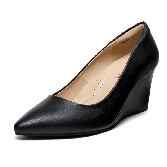 DREAM PAIRS Women’s Wedge Heels – Closed Toe Pointed Pumps for Dress, Wedding, and Bridal Occasions