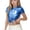 Dark Blue, variant on Girls Solid Color Short Sleeve T-Shirt Sequin Carnival Party Performance Top for Festive Wear Special Events Comfort Fit Round Neck Glitter T-Shirt(Gold#1,7-8 Years)