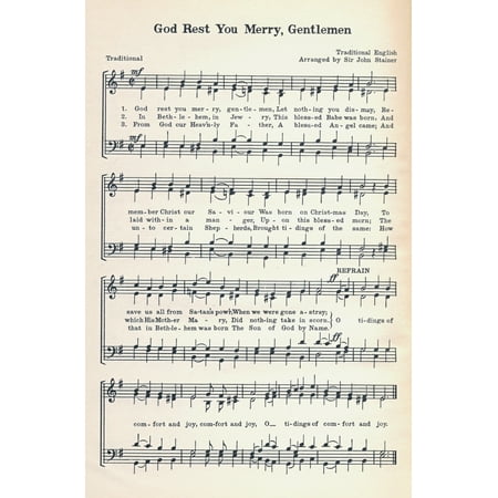Ls Land Merry Christmas God rest you Merry Gentlemen Traditional No???ls A Collection of Christmas Carols 1932 Canvas Art - (18 x 24) ()