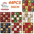 thumbnail image 2 of Bolas de árbol de Navidad de 6 cm y 3 cm, bolas navideñas grandes, bolas multicolores, adornos para árbol de Navidad, juego para fiestas en casa, 2 of 5