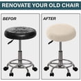 thumbnail image 6 of NOGIS Stool Covers Round,2 Pack Stretch Round Bar Stool Covers Elastic Bar Chair Covers Bar Stool Seat Covers Washable Stool Cushion Slipcover for 12-14 Inch Chair(White), 6 of 7