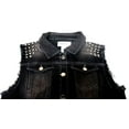 thumbnail image 2 of REBELL'S Black Denim Jeans Womens Studded Punk Rock Biker Motorcycle Vest, 2 of 4