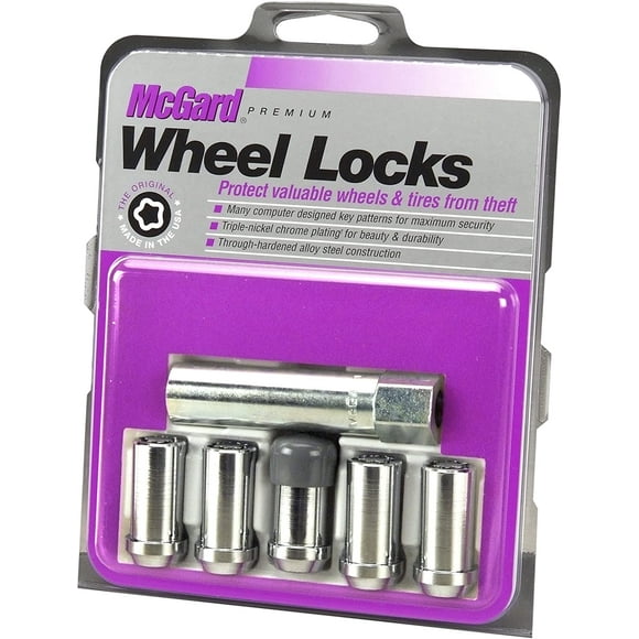 McGard 25540 Chrome, 1/2-Inch-20 Thread Size) Tuner Style Cone Seat Wheel Lock,, Set of 5)