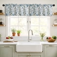 thumbnail image 2 of Hiasan Farmhouse Linen Valance Curtains for Kitchen, Floral Rustic Rod Pocket Valance for Living Room Bedroom, 42 x 18 Inch Window Valance, Blue on Protea Silhouette, 1 Panel, 2 of 8