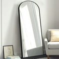thumbnail image 4 of 71"x28" Aluminum Alloy Full-length Mirror Arch Decorative Mirror with Bracket Black, 4 of 8