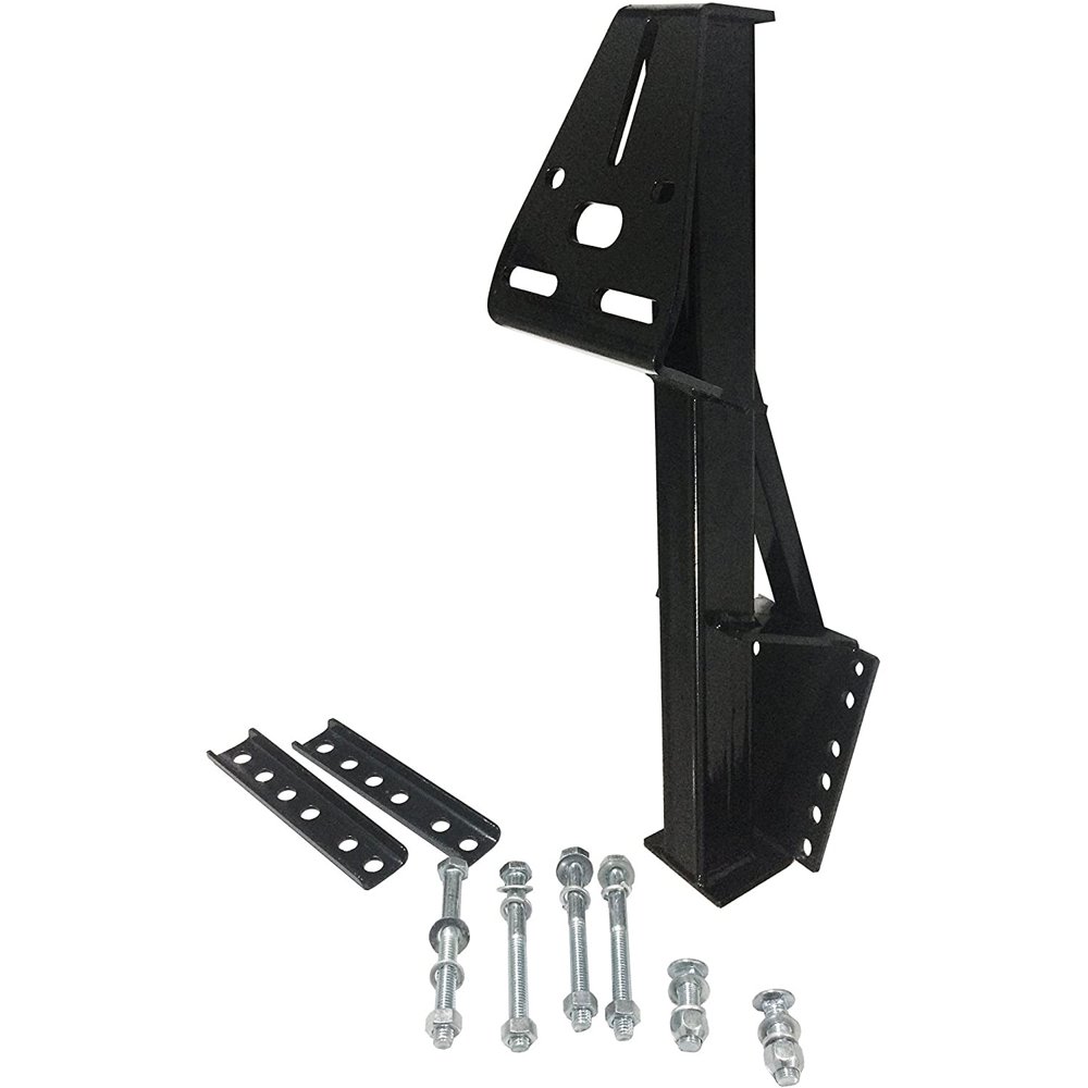 Tow Tuff Heavy Duty Steel Universal Spare Trailer Tire Carrier, Black