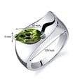 thumbnail image 3 of PEORA Peridot Museum Solitaire Ring for Women 925 Sterling Silver, Genuine Gemstone, 1 Carat Marquise Shape 10x5mm, Size 9, 3 of 5