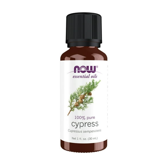 NOW Essential Oils, Cypress Oil, Balancing Aromatherapy Scent, Vegan, Child Resistant Cap, 1-Ounce
