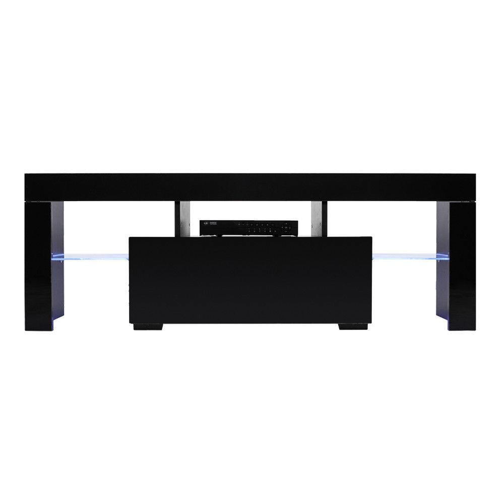 High Gloss BLACK /& WHITE TV Cabinet Stand Entertainment Unit with 2 Doors