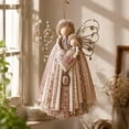 thumbnail image 3 of Christmas Fabric Angel Hanging DIY Craft Kit, Handmade Ornament Project for Holiday Wall and Tree Decor, Design C, 6.30 in, 3 of 3