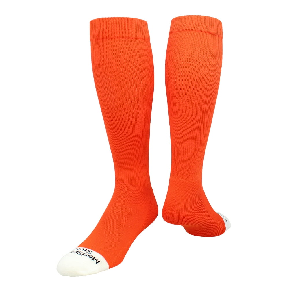 MadSportsStuff Pro Line Over the Calf Football Socks (Orange, Medium