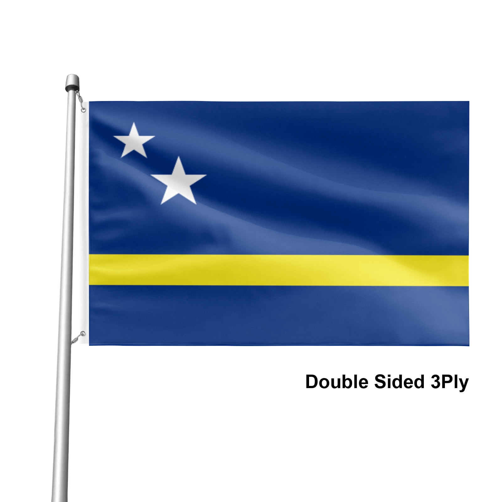 Livetty Double Sided 3 layers Flags 4x6 Ft Curacao Flags Banner for Yard Decoration Garden Display For World Soccer Play