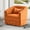 Orange-Velvet, variant on Rophefx Swivel Accent Chairs with Lumbar Pillow,360-Degree Rotation,Barrel Reading Chair with Skirt for Living Room,Office,Green