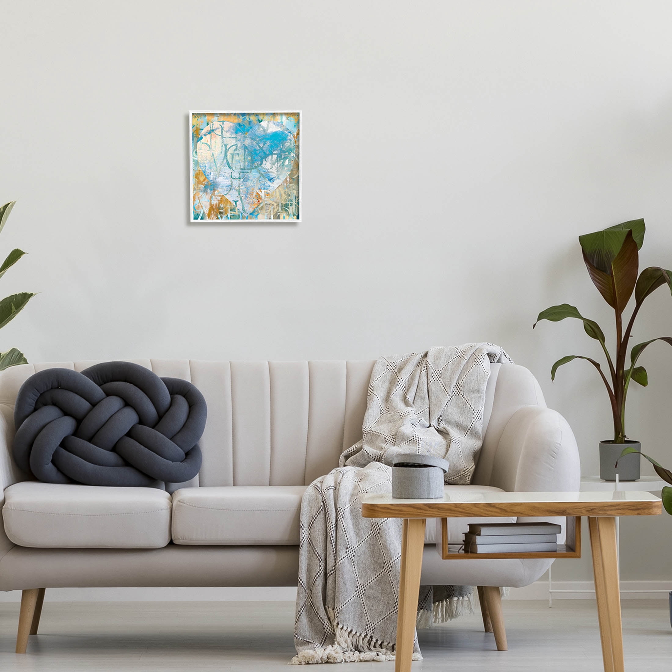 Layered Typography Heart Shape Abstract Graphic Art White Framed Art Print Wall Art