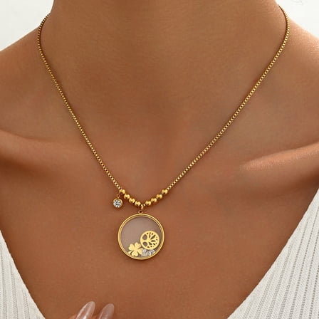 Sunyuer Dainty Charm 18K Gold Plated Choker Necklace for Women Vintage Pendant Necklaces Adjustbale Chain Fashion Jewlery