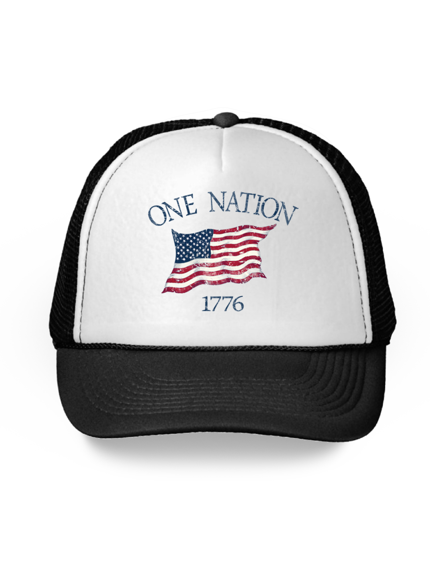 Awkward Styles USA Flag Hat American Trucker Hat One Nation 1776 Proud American Flag Hat USA Baseball Cap Patriotic Hat American Flag Men Women 4th of July Hat 4th of July Accessories - image 1 of 6
