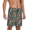 thumbnail image 2 of Yiaed Wolf Fox In Flower Forest for Men's Soft Sleep Pajama Short Lounging Pajama Shorts-4X-Large, 2 of 6