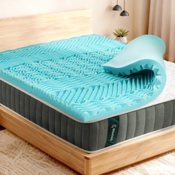 Colchoneta de Memory Foam Dreamlab Topper de 5cm Azul Individual