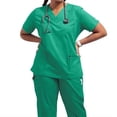 thumbnail image 5 of 2-Piece Suit Summer Short Sleeves Split Female Scrub Overalls Unisex Workwear, 5 of 6
