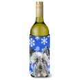 thumbnail image 1 of Chino Crestado Azul Copo De Nieve Invierno Botella De Vino Aislador De Bebidas Aislador De Bebidas Hugger, 1 of 1