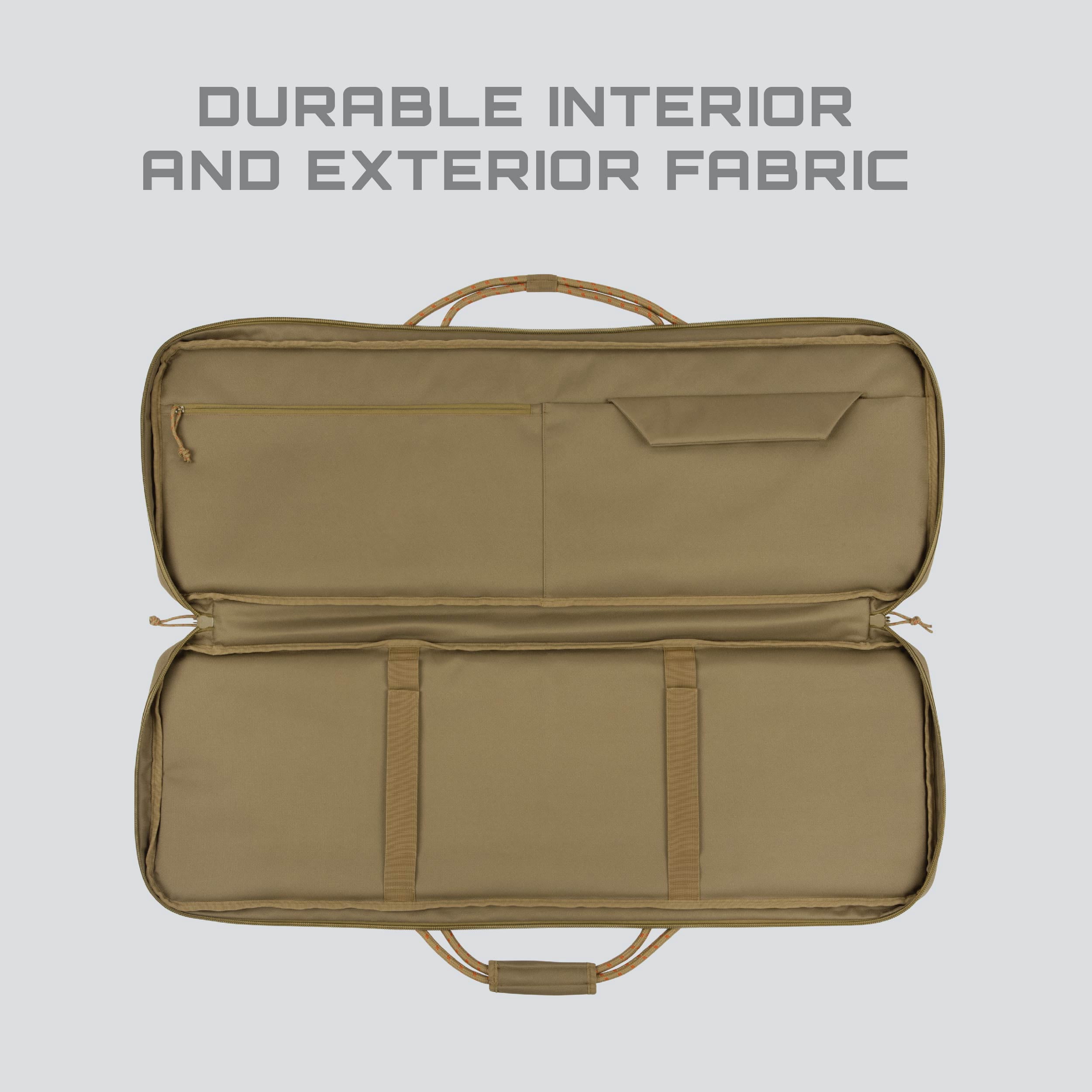 Tac-Six™ 38" Lockable Squad Firearm Case, Laser Cut Molle Front, Coyote