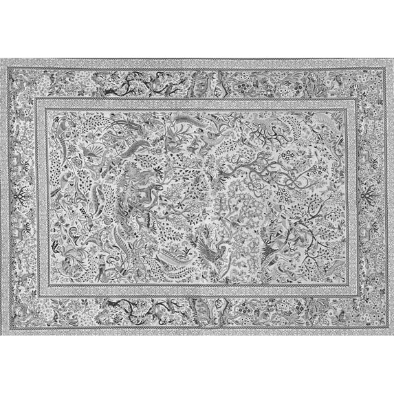 Ahgly Company Indoor Rectangle Animal Gray Traditional Area Rugs, 2' x 5'