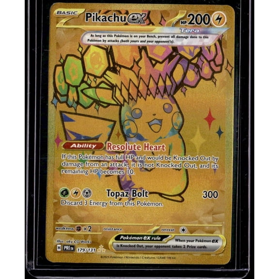 Collectible SV Prismatic Evolutions Pikachu ex #179/131 Near Mint Or Better Trading Card